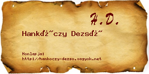 Hankóczy Dezső névjegykártya