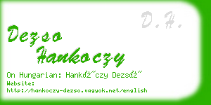 dezso hankoczy business card